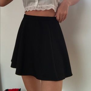 black high waisted skater skirt